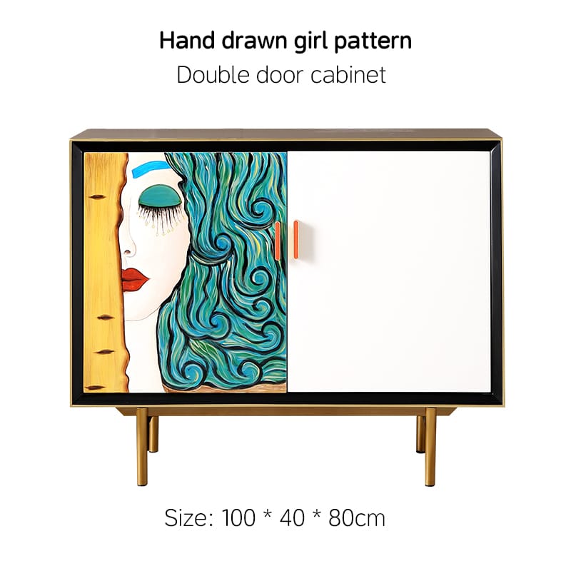 Artisanal Hand-Painted Storage Cabinet: Where Luxury Meets Functional Art in Home Décor
